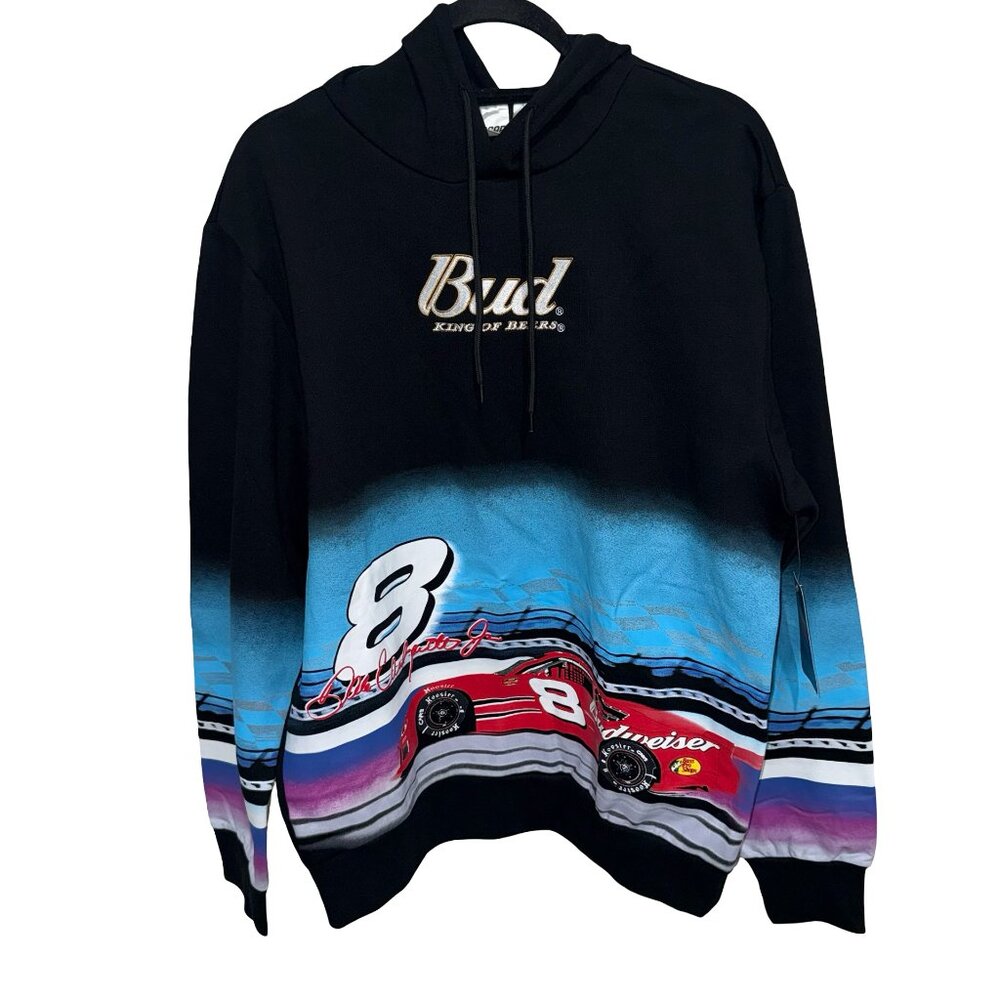 Nascar Dale Earnhardt Jr. #8 Budweiser Racing Pullover Fleece Hoodie Sz M NWT